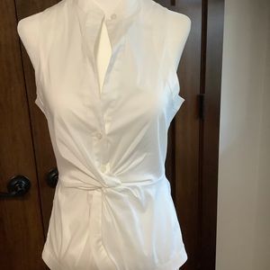 EUC BCBG XXS white sleeveless blouse/top